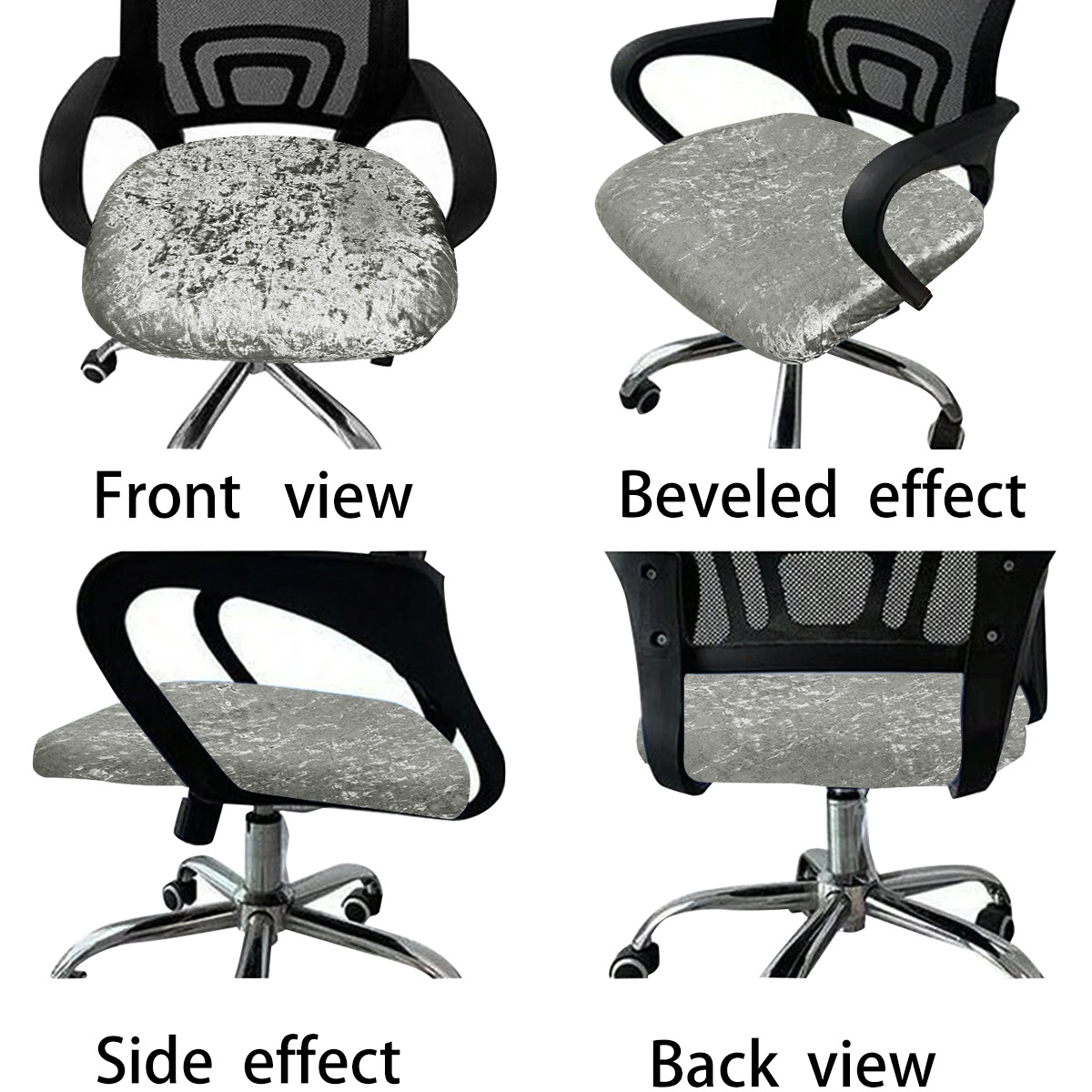 TEMU spot transfronterizo nuevo elástico oro veludo silla de oficina cubierta de cojín cubierta de banco a prueba de polvo universal