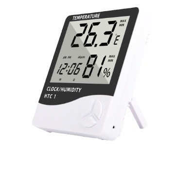 Termómetro e higrómetro de pantalla digital electrónica HTC, termómetro de alta precisión para la habitación del bebé en el hogar, termómetro con despertador