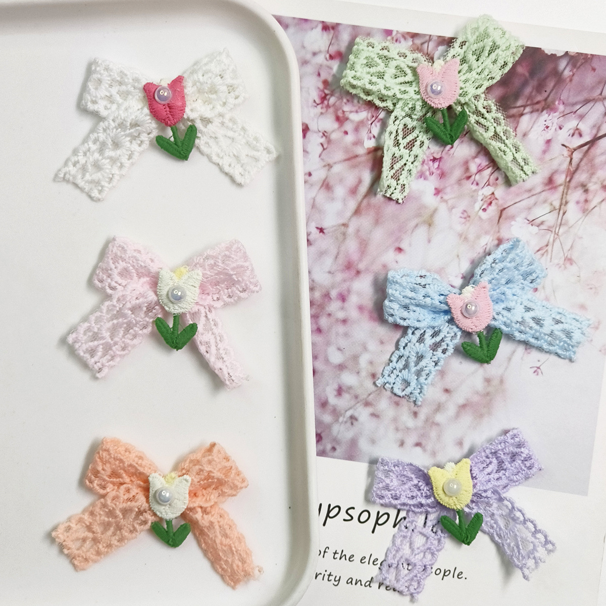 Hair accessory with bow pearl