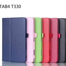 适用三星Galaxy Tab4 8寸平板保护套T330皮套T331荔枝纹二折皮套