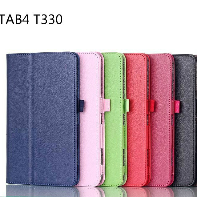 适用三星Galaxy Tab4 8寸平板保护套T330皮套T331荔枝纹二折皮套