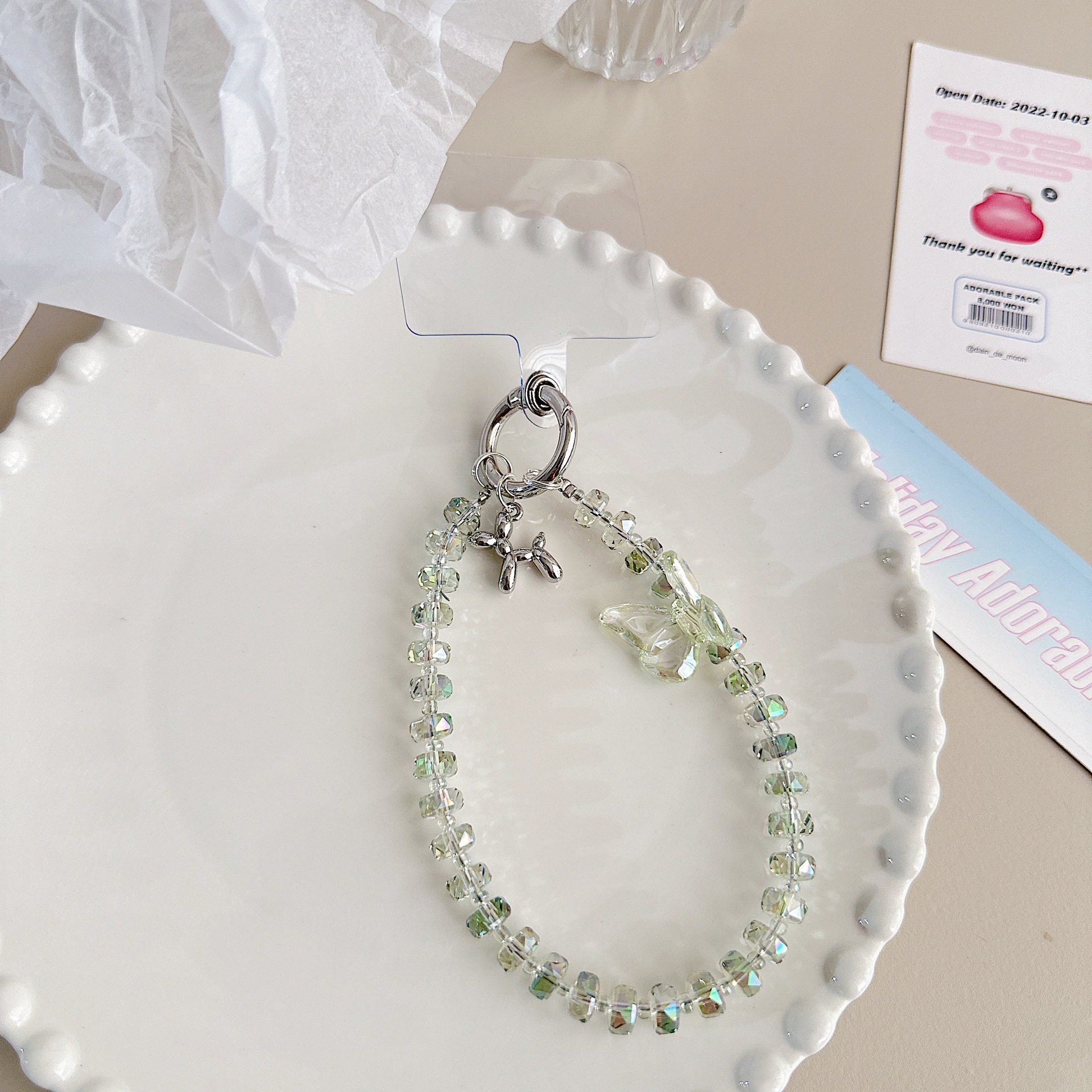 Cute viento dulce caricatura cuentas de teléfono móvil colgante colgante universal bolso de teléfono móvil colgante colgante col