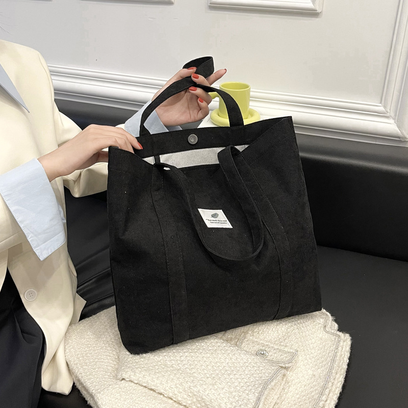 Bolso tote de pana vintage estilo chic, bolso grande de hombro para verano, retro, para estudiantes image 10