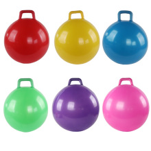 批发多色跳跳球纯色手柄球单色手柄球弹力球玩具球皮球