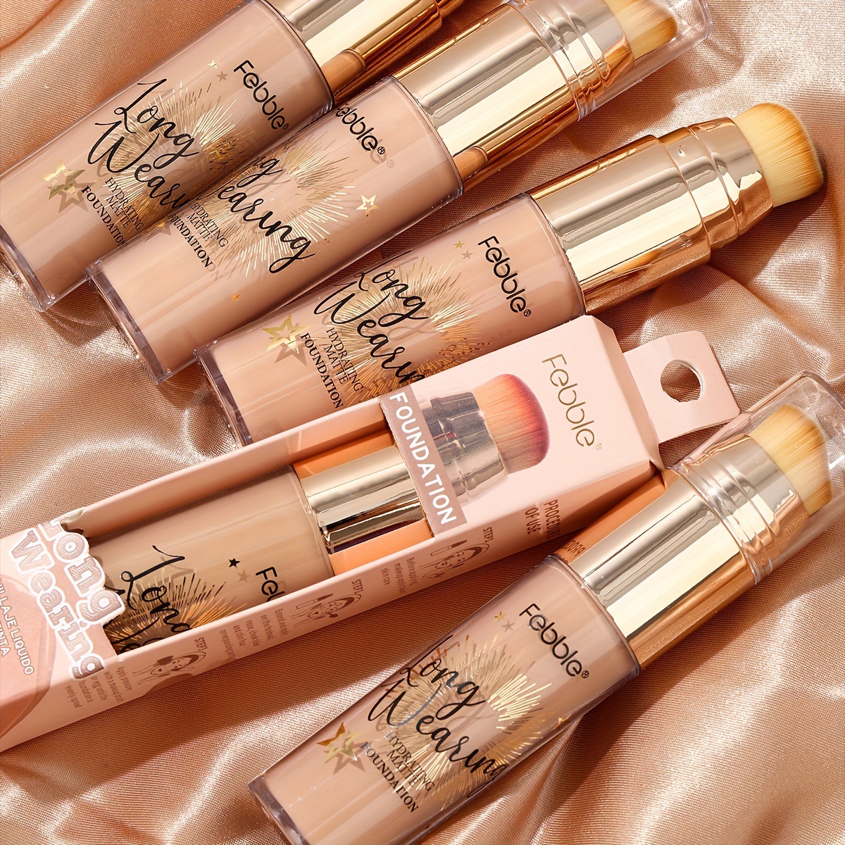 USHAS Cross-Border Spot Maquillaje Base Liquid Combination Set impermeable sin quitar el maquillaje para aclarar el tono de la piel FS449FA + B