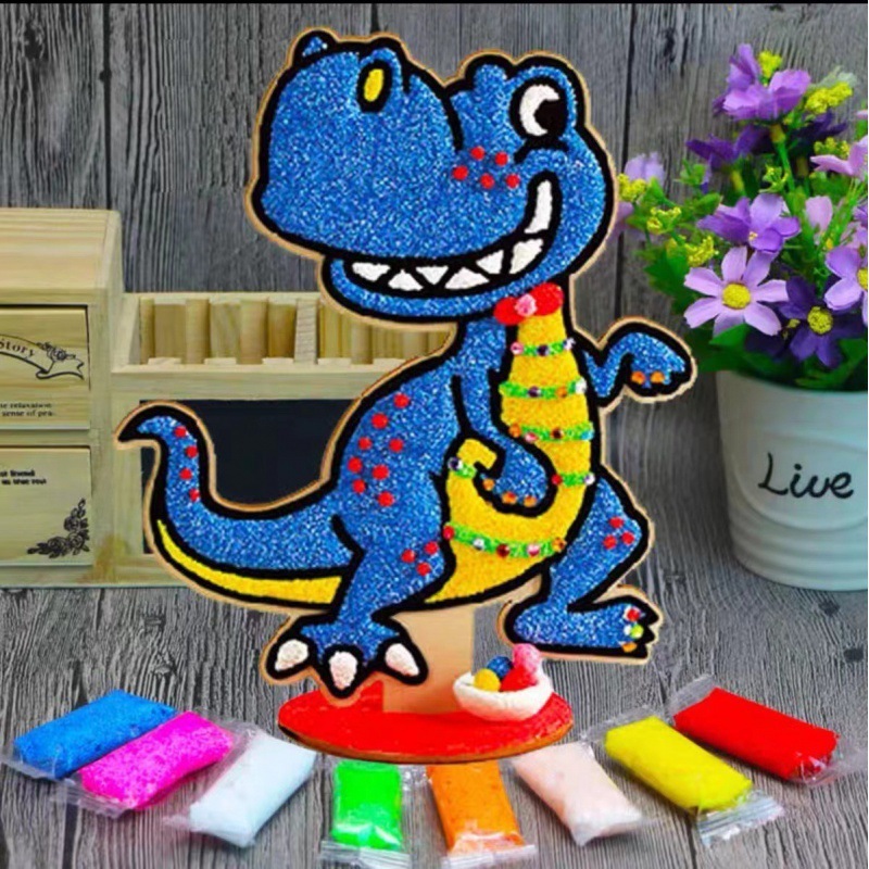 木板スノーフレーク泥絵パール泥粘土絵幼稚園児手作り立体粘着絵画|undefined