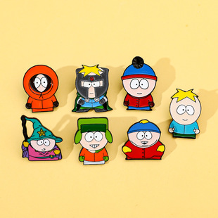 Creative cartoon game South Park Metal Badge Role Playing Game Character Brooch Clothing Backpack Accessories