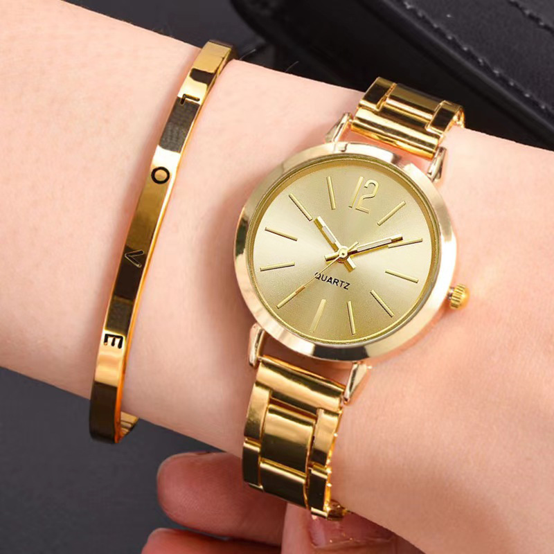 Foreign Trade Explosions Bracelet Watch Fashion Thin Narrow Strap Golden Steel Quartz Watch Women's Student Dial Fashion