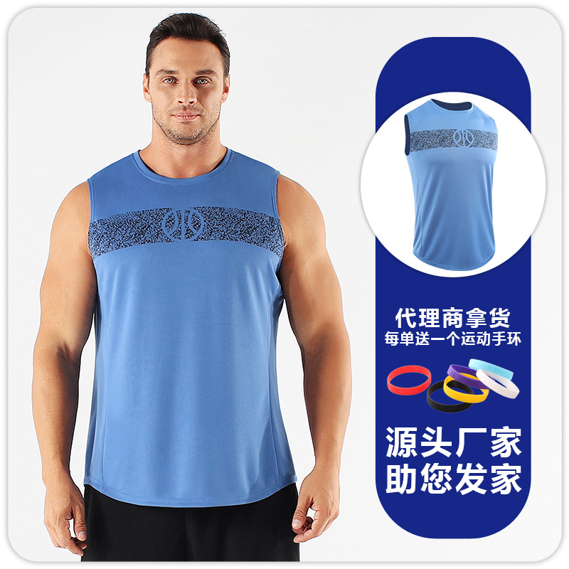 B5159 chaleco deportivo de hombre seco rápido sin mangas chaleco de hombro baloncesto correr maratón ciclismo camisa de ejercicio