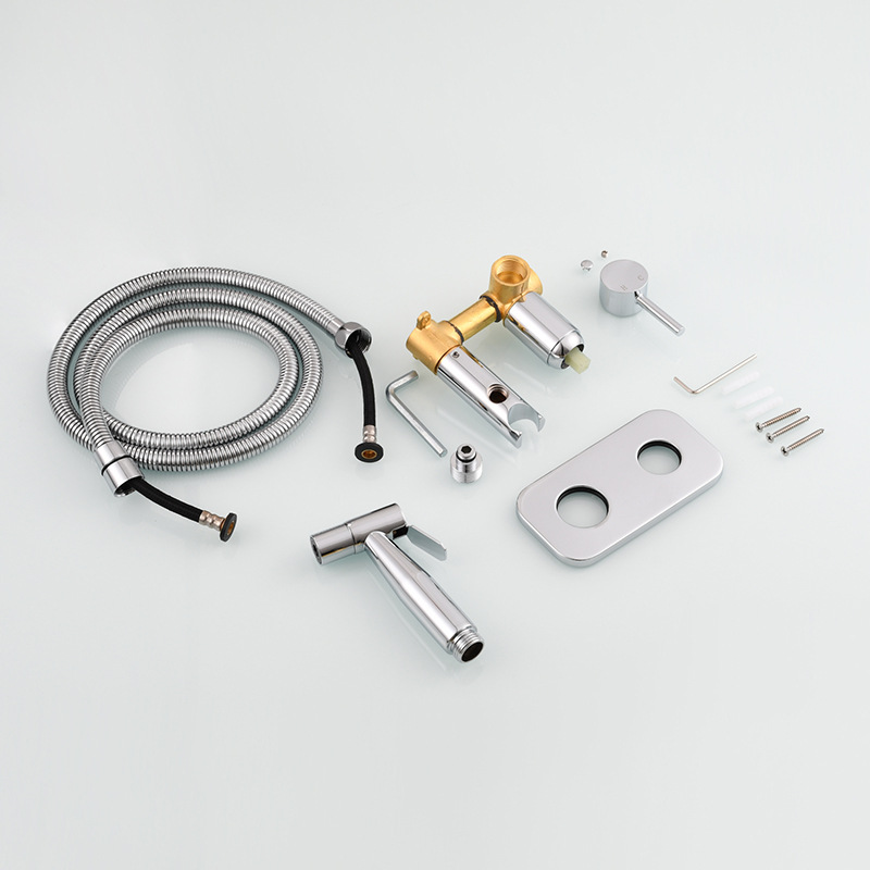 Oculta inodoro a presión pistola traje caliente y fría de las mujeres boquilla limpiador negro aseo socio lavado a presión pequeña ducha