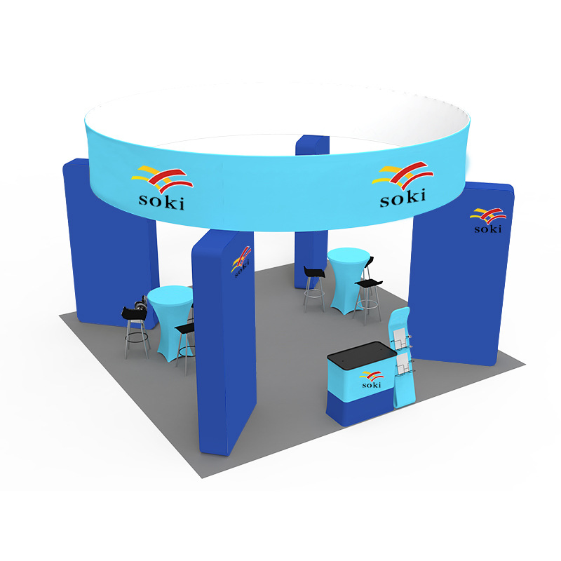 Estand de exposición en el extranjero Show de pantalla rápida estand de exposición 3D diseño de fondo panel de pared de exhibición para construir 20ft Show de pantalla rápida esquema personalizado