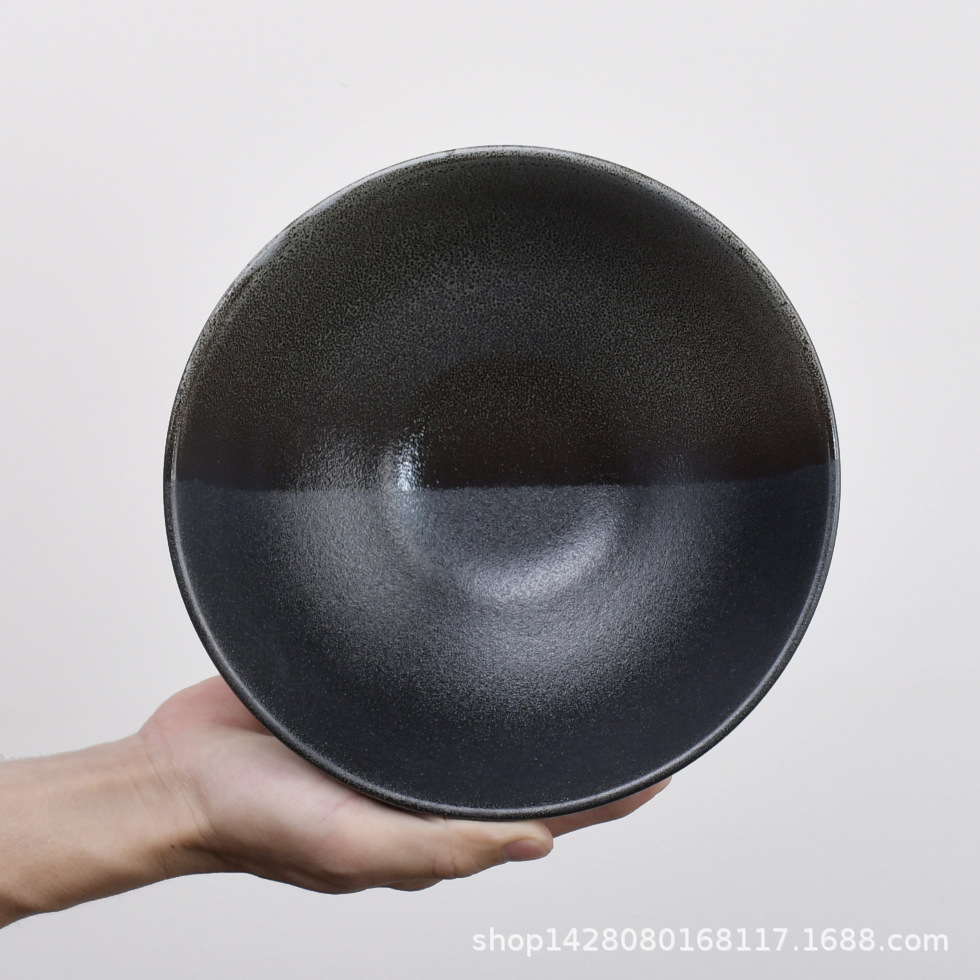 Japonés de 8 pulgadas retro Douga bowl restaurante de fideos tazón de sopa de sopa de lino sopa de sopa de caracoles en polvo de hotel comercial gran tazón de fideos tazón de fideos