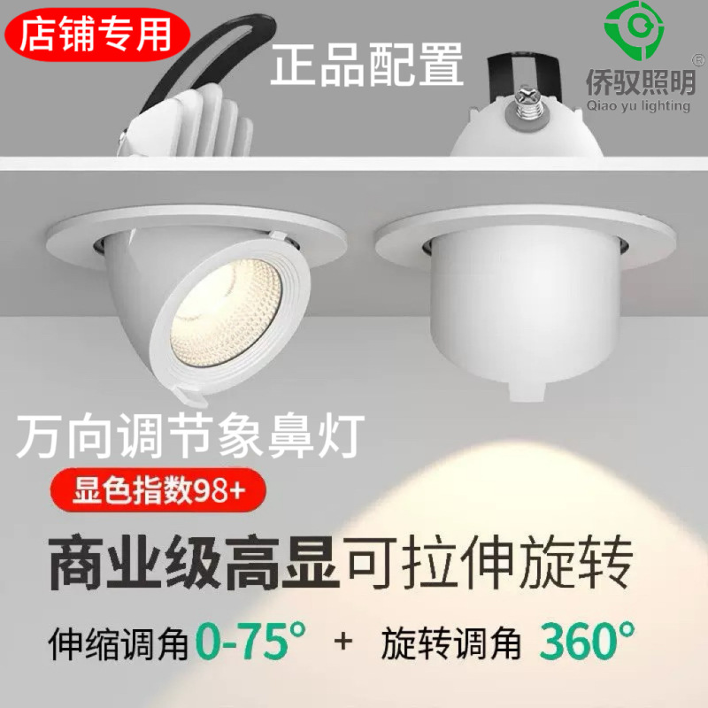 5000K Elephant Trunk Light with Adjustable Angle, 30W Ceiling Light, 360-Degree Rotation, Full Spectrum, Flicker-Free, Elephant Trunk Light for Clothing Stores