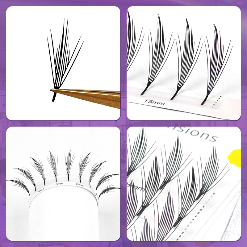 Extensiones de pestañas cónicas estilo caricatura para exportación, pestañas de hada camelia estilo flor de diosa, pestañas húmedas cónicas, pestañas suaves personalizables.