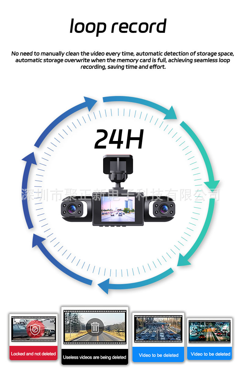 Cross-border bestseller: 4-camera WiFi dashcam with high-definition night vision, Amazon's best-selling car camera