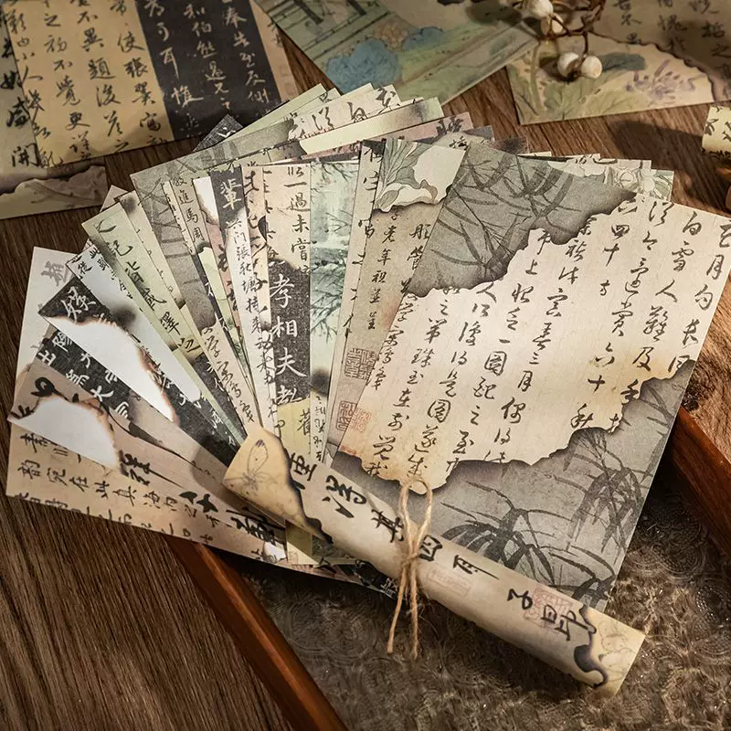 Материал бумаги (Mo Xiang Shu Life) с обожжённым краем, китайский ретро-стиль, каллиграфия, 20–120 листов
