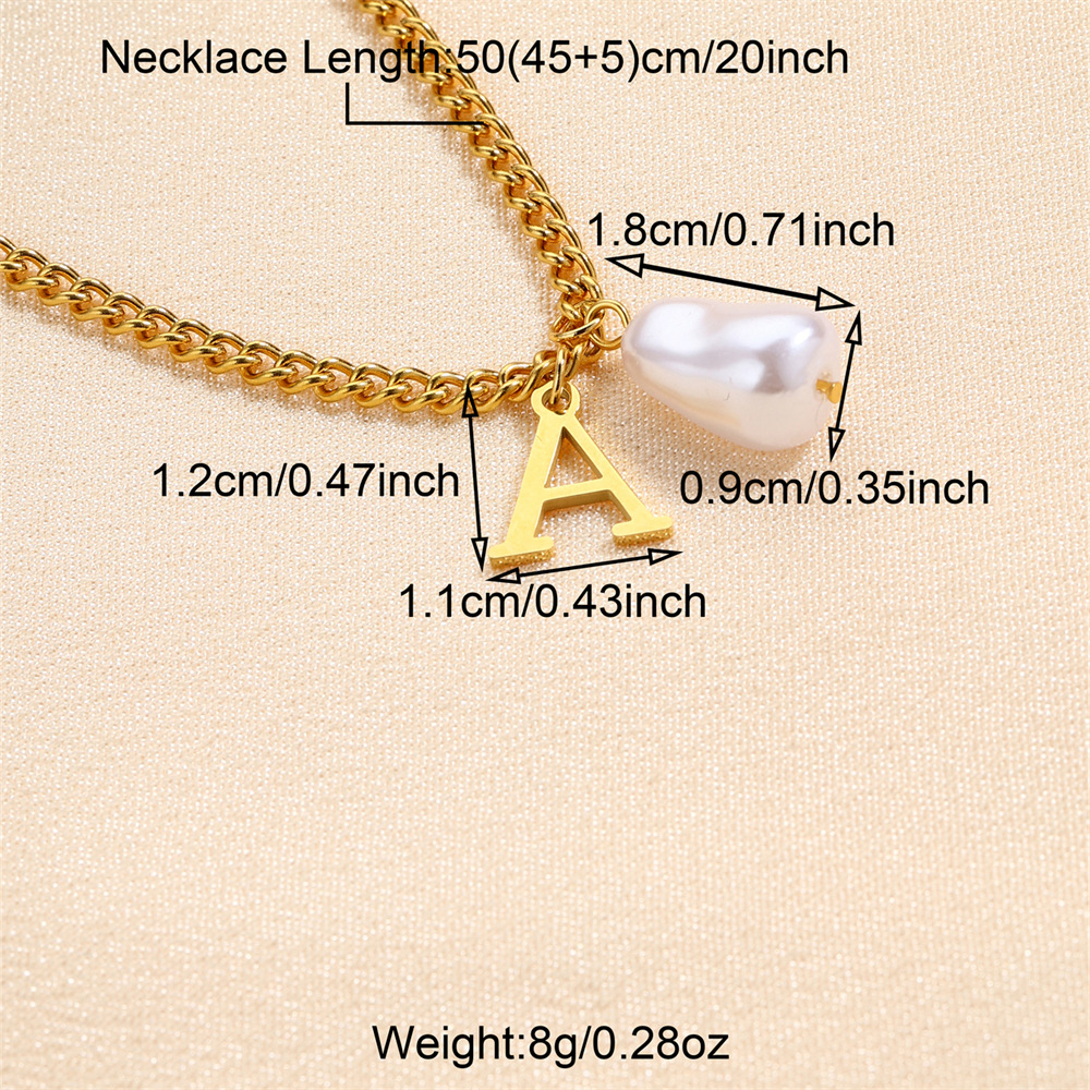 Acier Inoxydable 304 Acier Au Titane Style IG Style Simple Perle Lettre Pendentif display picture 2