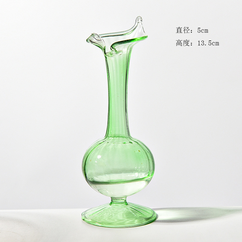 Nordic ins colorido florero de vidrio de aromaterapia a rayas planta hidropónica salón de escritorio decoración de botellas de aromaterapia sin fuego