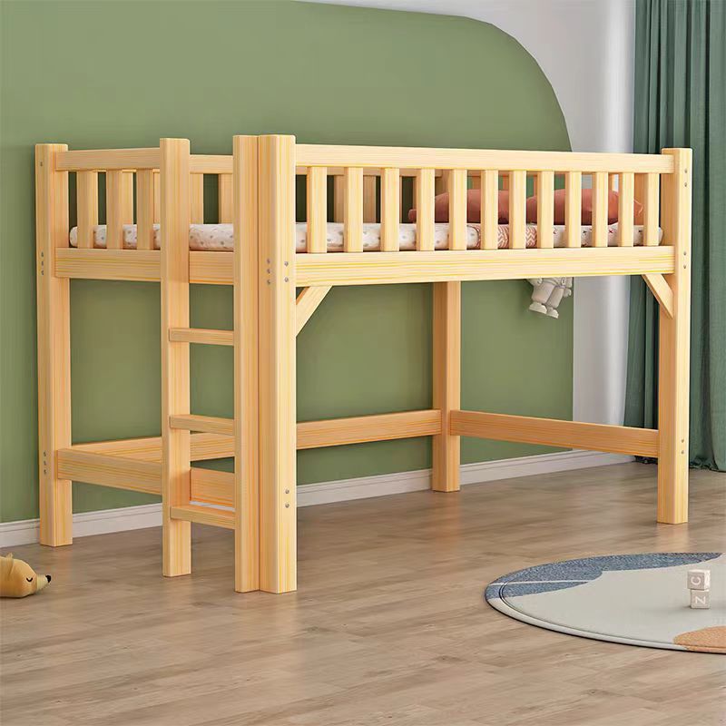 Children's Bed for Home Use, Low-Height Bed for Small Apartments, Single Bed, Solid Wood, Boys and Girls, Half-Height Bed, Removable Bed