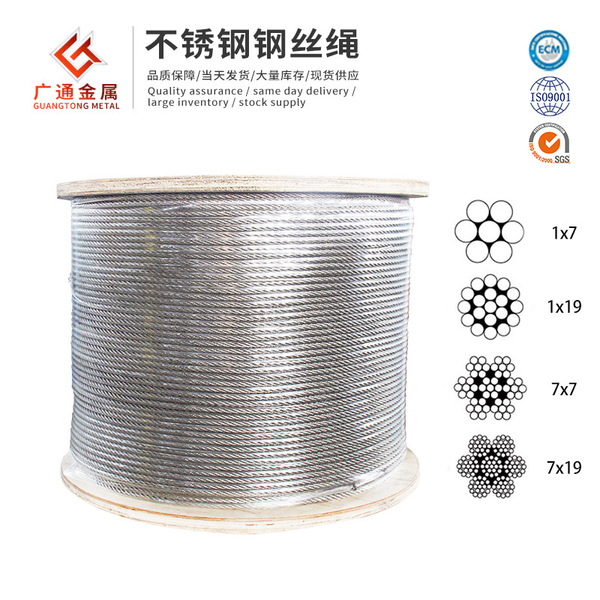 Customized 304 Stainless Steel Wire Rope Structure 7X19 Diameter 8Mm10Mm12Mm14Mm Wire Rope for Ship Hoisting
