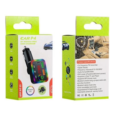 with Built-In Retractable Cable: Car mp3 - p4-supports-u-disk