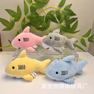 抖音跨境爆款鲨鱼鲸鱼仿真毛绒玩具钥匙扣挂件海洋生物布娃娃公仔