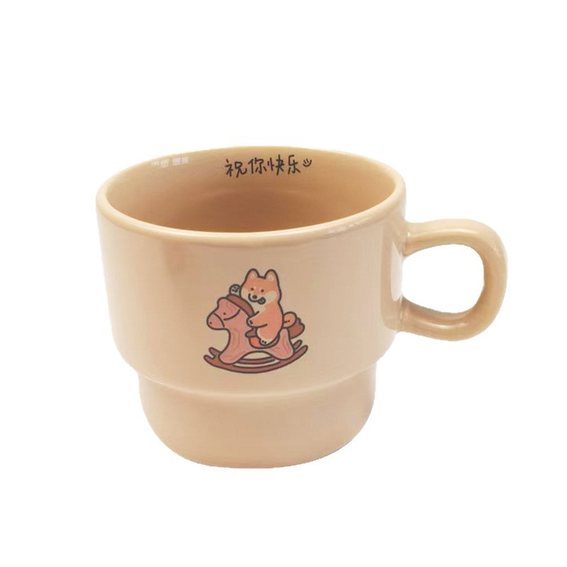Tazas apilables de cerámica estilo Ins con LOGO de diseño personalizado, tazas de alto valor para eventos de inauguración, tazas de regalo, tazas de café.