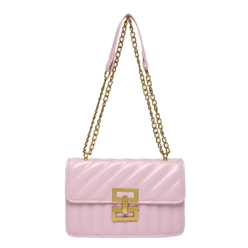 Bolso de hombro recubierto bordado retro 2025 nueva moda de color sólido popular cadena casual de moda bolso de mochila