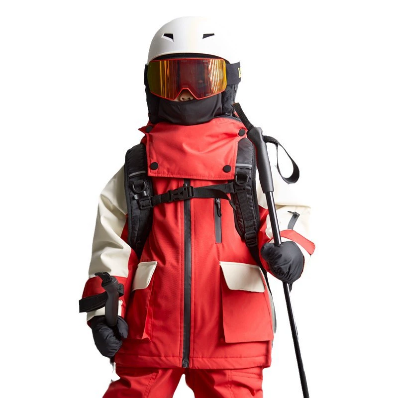 Children's waterproof windproof jacket, fleece quilted ski ski suit