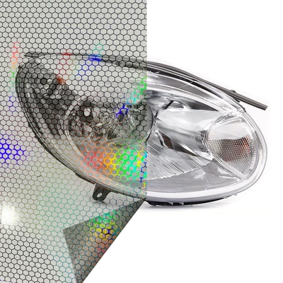 Car Headlight Sticker, Laser Honeycomb Headlight, Tail Light Decorative Film, Fog Light Color Changing Film (Car headlight protective film)