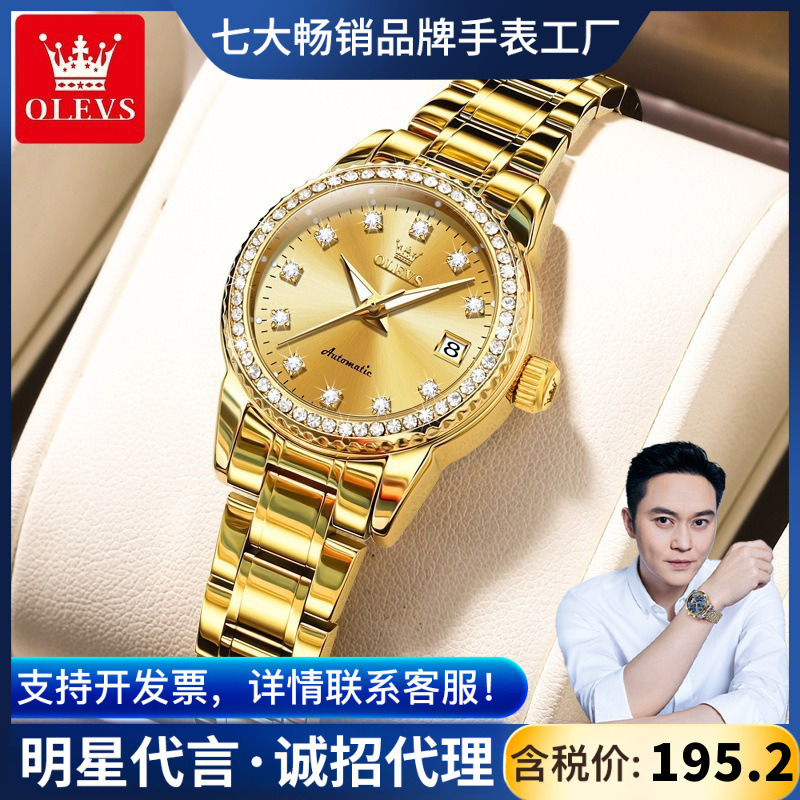 Daifa oulishi Brand Watch automatic mechanical watch hot selling tuhao gold Women's Watch waterproof watch for men and women