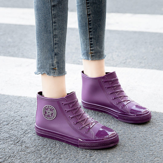 Waterproof shoes women's rain shoes wholesale rain boots students non-slip rubber shoes adult water boots short tube fashion work shoes for foreign trade