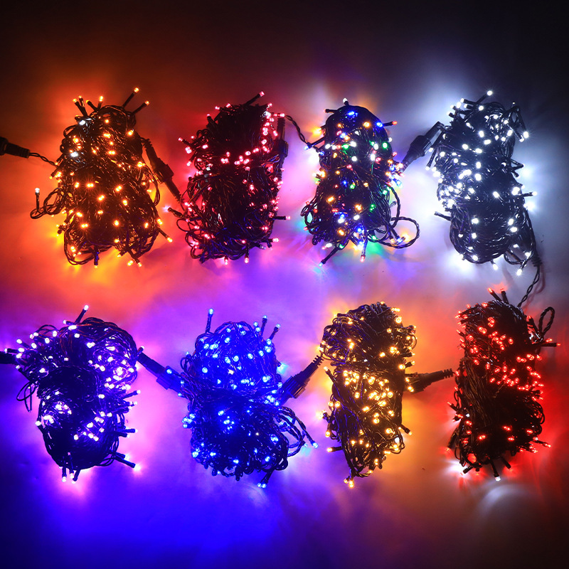 LED Black Line Light String Gypsophila Wedding Decoration Lights Outdoor Street Lighting Outdoor Christmas Atmosphere Light String