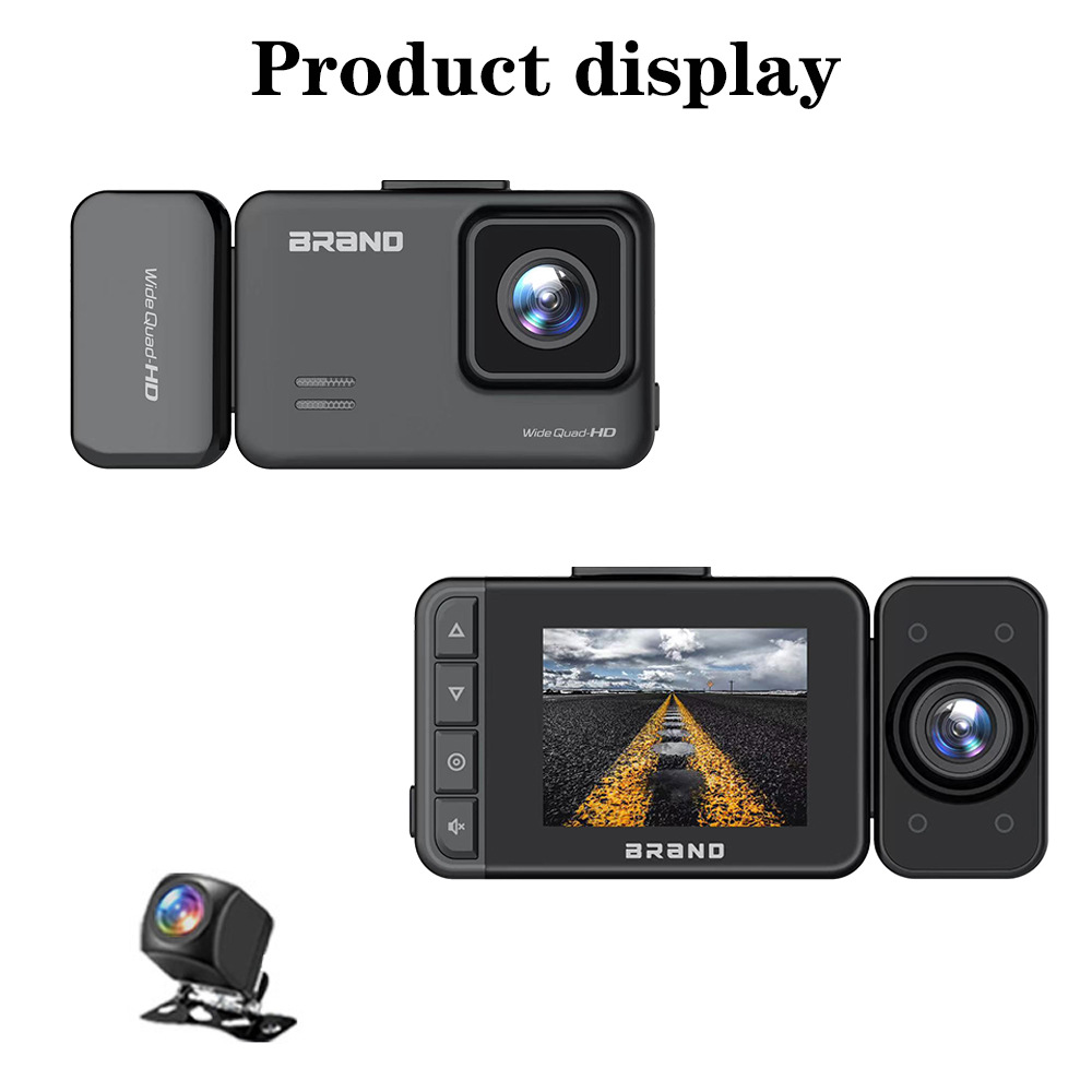 Multi-function three-recording driving recorder super wide-angle infrared night vision support WiFi reversing image parking monitoring