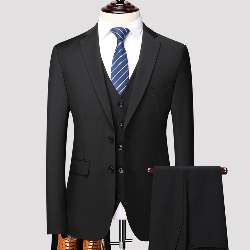 Костюм Мужской деловой повседневный костюм, мужской костюм-тройка, Мужская Лучшая мужская одежда, свадебное платье для жениха, пиджак