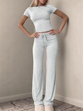 E 62073 Casual Short Sleeve Pants Set ������װ �羳ŷ��