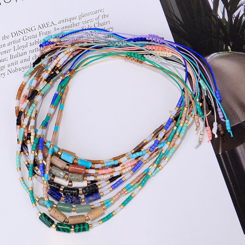 4g Weight Bracelets Classification 1 Piece Quantity Simple Style Round Stone Seed Bead Wholesale Bracelets