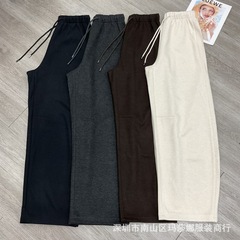 25秋冬新款休闲裤阔腿长裤显瘦显腿长气质洋气时尚百搭羊毛镰刀裤