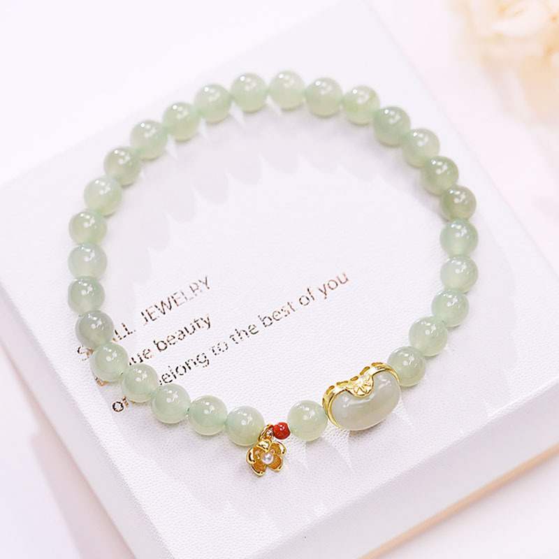 natural Nephrite  Sapphire Bracelet personality A small minority design fashion Clear water Hand string Send his girlfriend gift wholesale