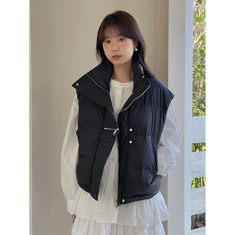 【冬季慵懒调】歌铭韩系通勤立领马甲背心外穿女装棉服外套W634B