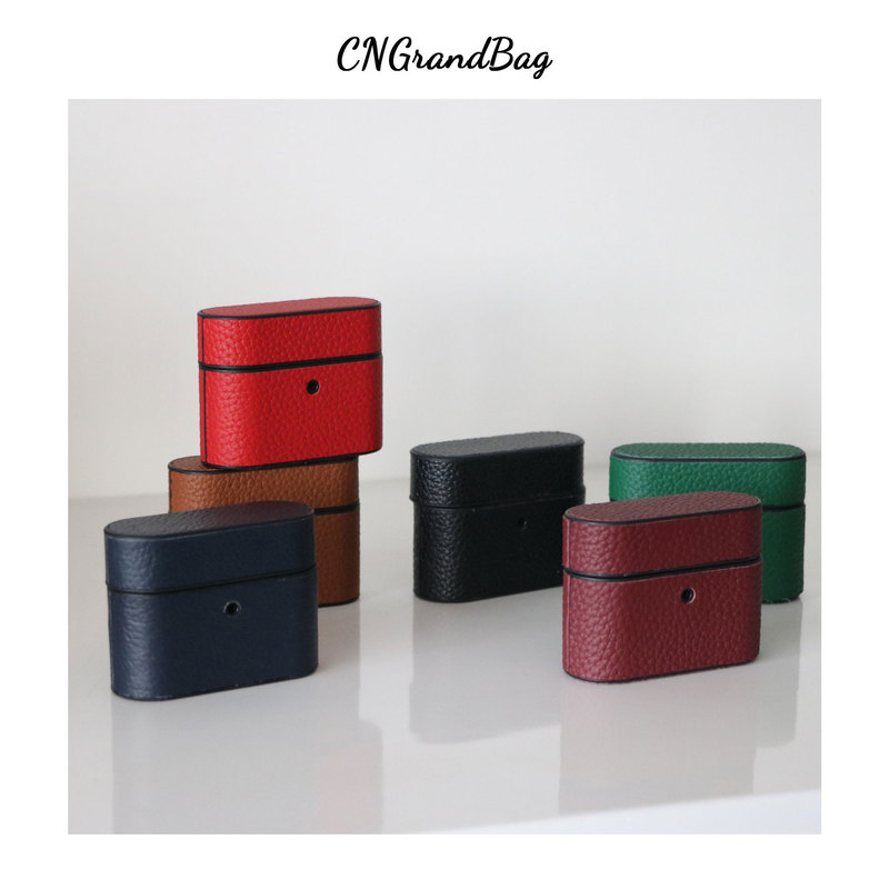 Suitable for Airpods 1/2/Pro leather box PU leather litchi apple wireless bluetooth headset protective cover/case