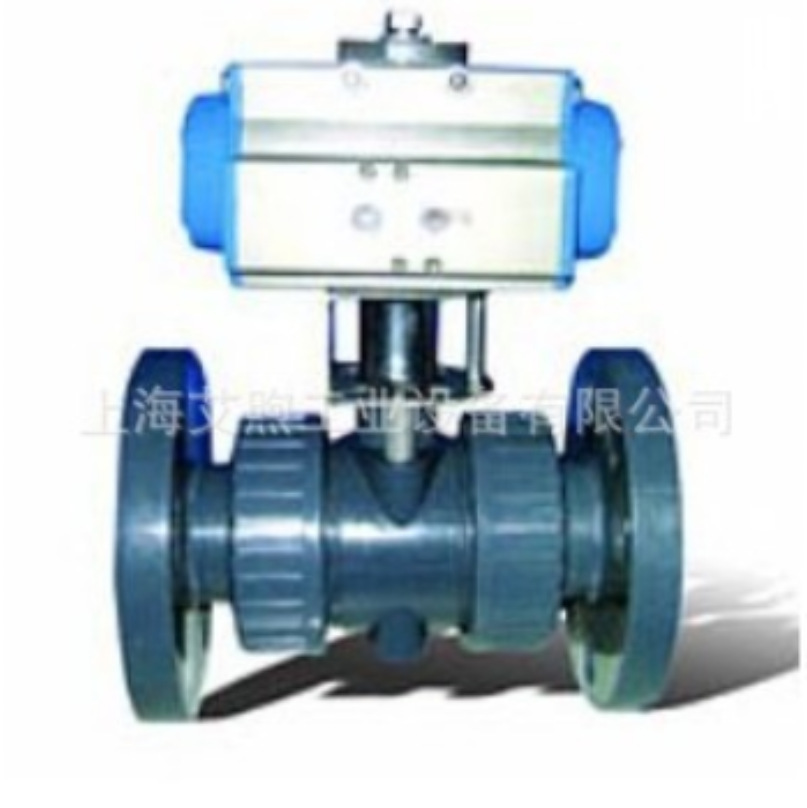 供应UPVC塑料气动球阀 PVC-U工业塑胶气动球阀 UPVC法兰气动球阀