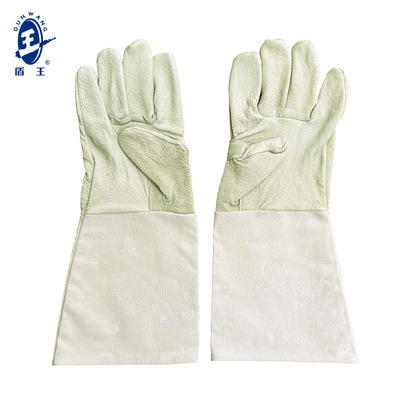 盾王猪皮氩弧焊工加长款焊接防护手套柔软耐高温阻燃作业劳保手套|ms