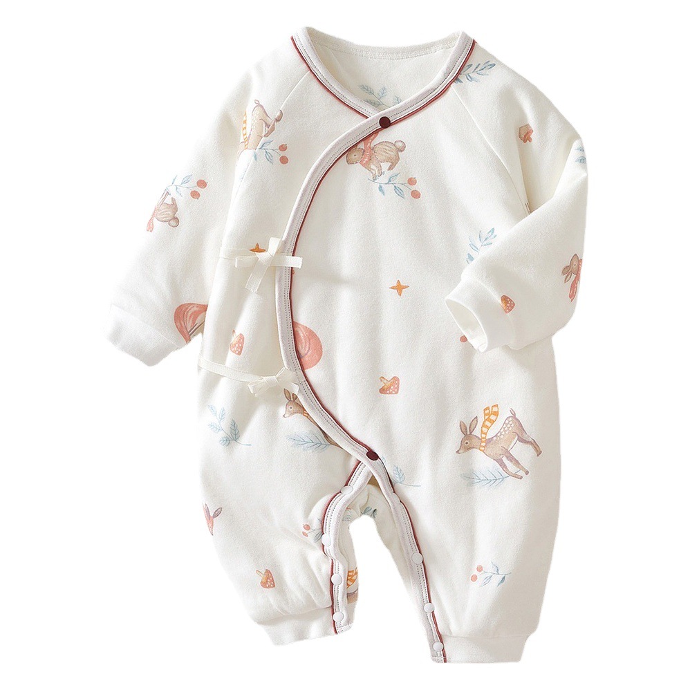 Ropa de bebé recién nacido bebé Otoño e Invierno ropa de mariposa engrosada mono de algodón fino mameluco bebé mameluco ropa de algodón acolchado