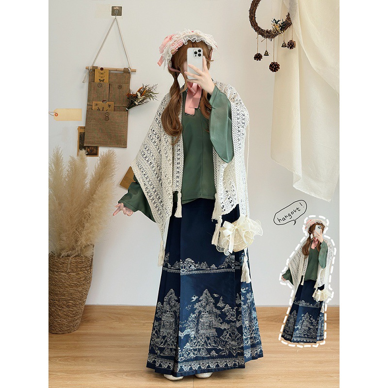 汉虞葵原创汉洋折衷汉服女2026新款秋季马面裙套装仙气明制古装