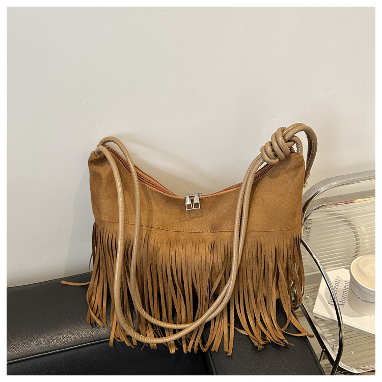 345g Weight Synthetic Leather Lining Material Women's Pu Leather Solid Color Vintage Style Classic Style Bucket Zipper Crossbody Bag