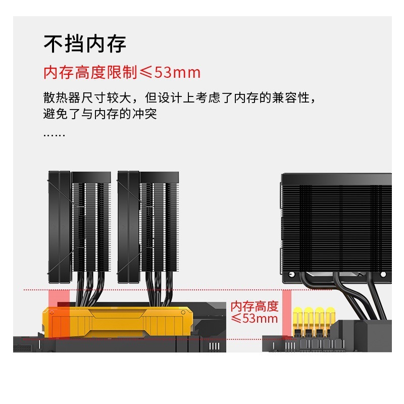 JIUSHARK CPU クーラー JF15K ダブルタワー 10CM4 ファンはメモリをブロックしない 6 ヒートパイプ PWM 空冷|undefined
