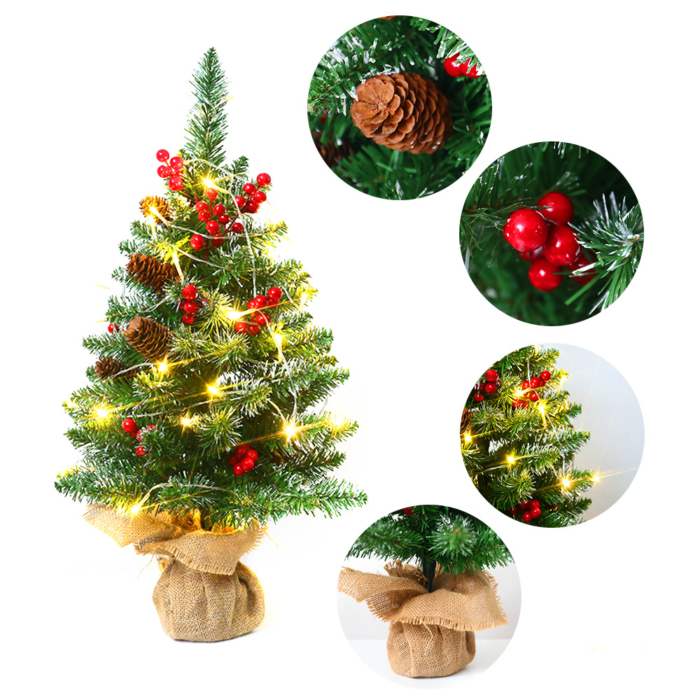 Comercio exterior transfronterizo mini árbol de Navidad Pino cono 45cm escritorio simulación planta decoración de la Oficina decoraciones de Navidad