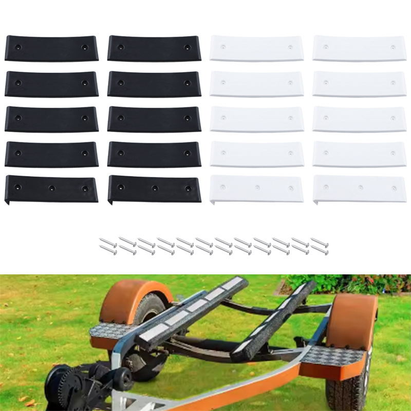 Boat Supplies 3/ 10inch Marine Trailer Sliders 10-Piece Set Black Tugboat Skateboard Suitable for Yachts and Boats