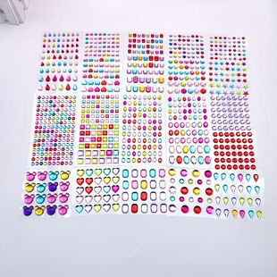 Factory direct cross-border diamond stickers DIY party photo album mobile phone water cup children gem crystal diamond stickers